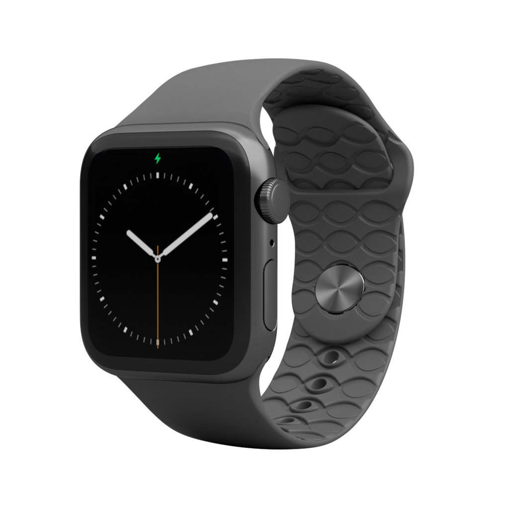 Apple Watch Band Solid Deep Stone Grey Groove Life