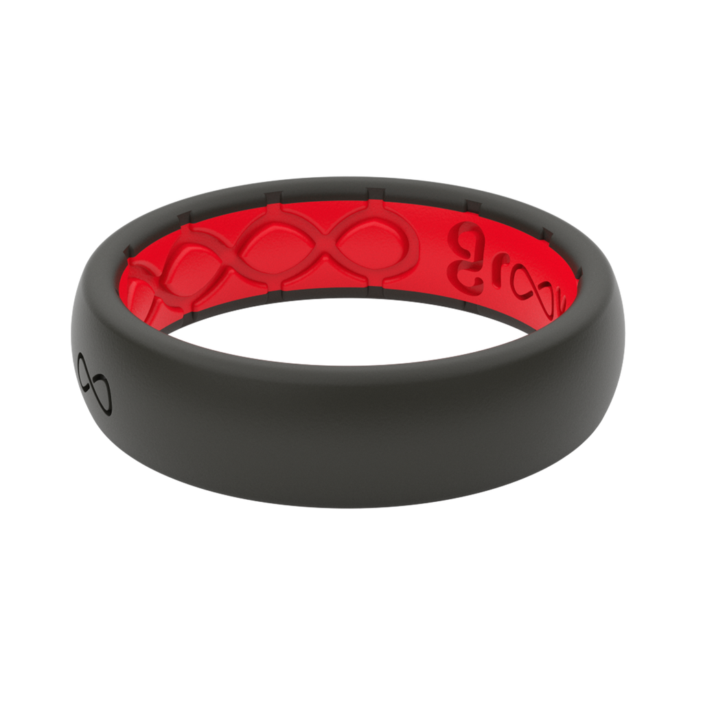 Groove Silicone Wedding Band Black Red Groove Life