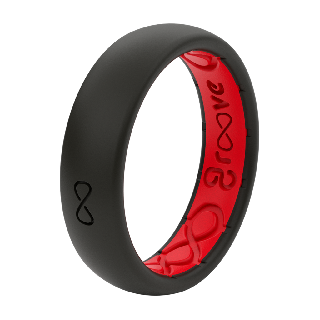 Groove Silicone Wedding Band Black Red Groove Life