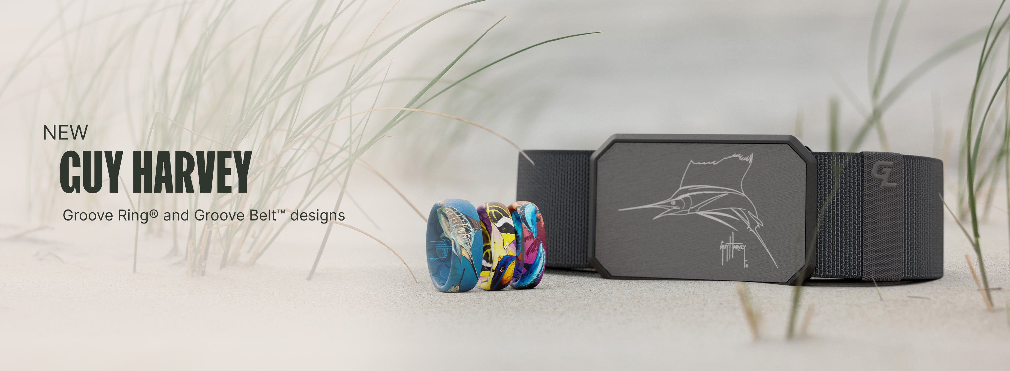 Guy Harvey collection of rings and belts by Groove Life
