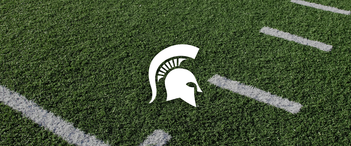 Michigan State logo on football field