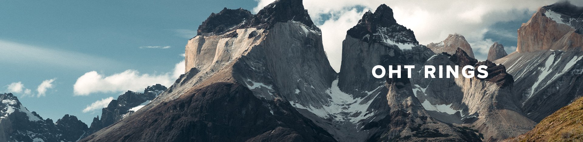 OHT rings, background of a mountain range