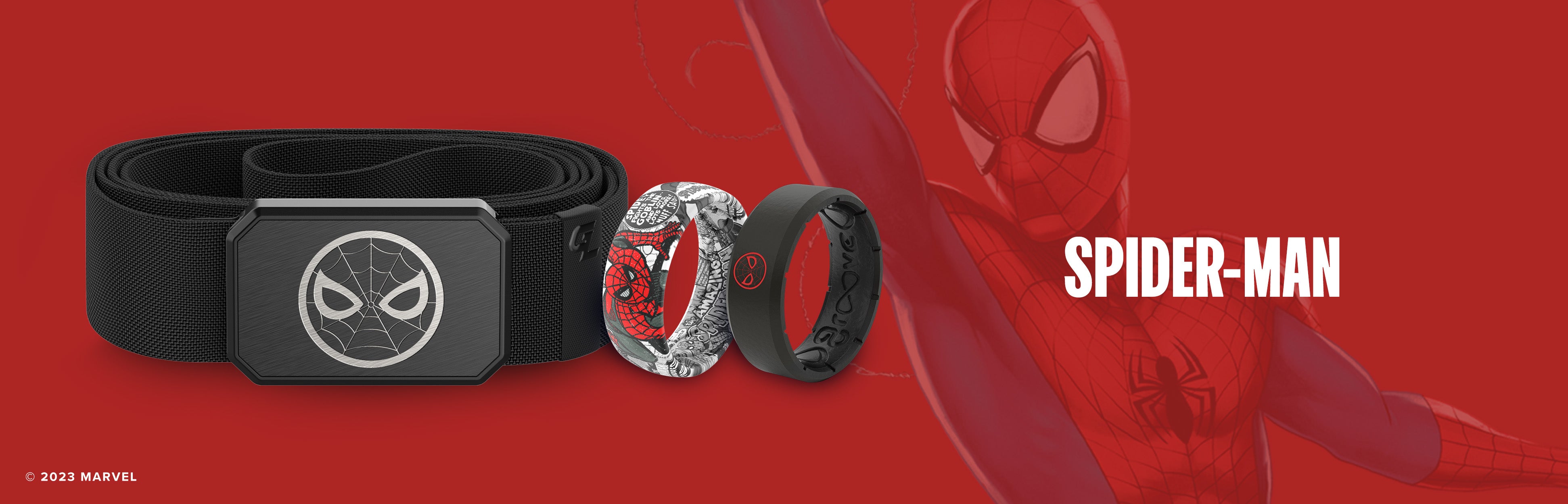 spider-man belts and rings by Groove Life