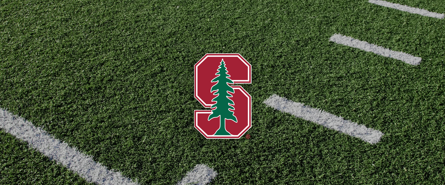 Stanford logo on football field