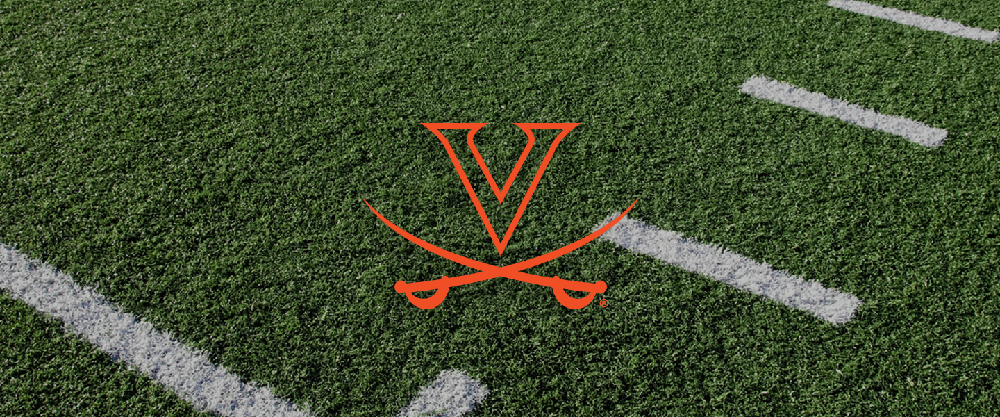 University of Virginia logo on football field