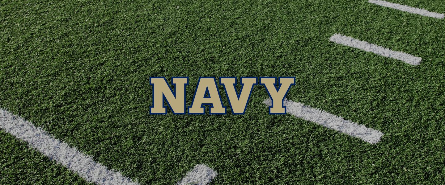 Navy logo on football field