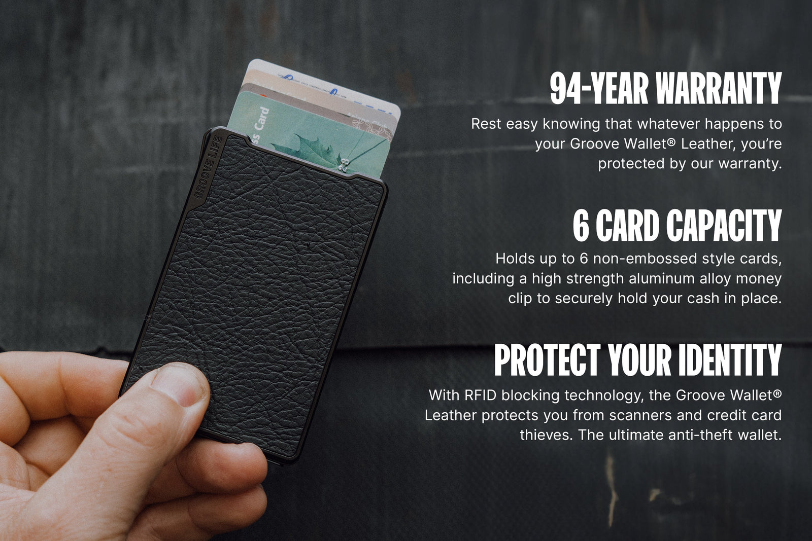 Groove Wallet® Leather - Black image 2