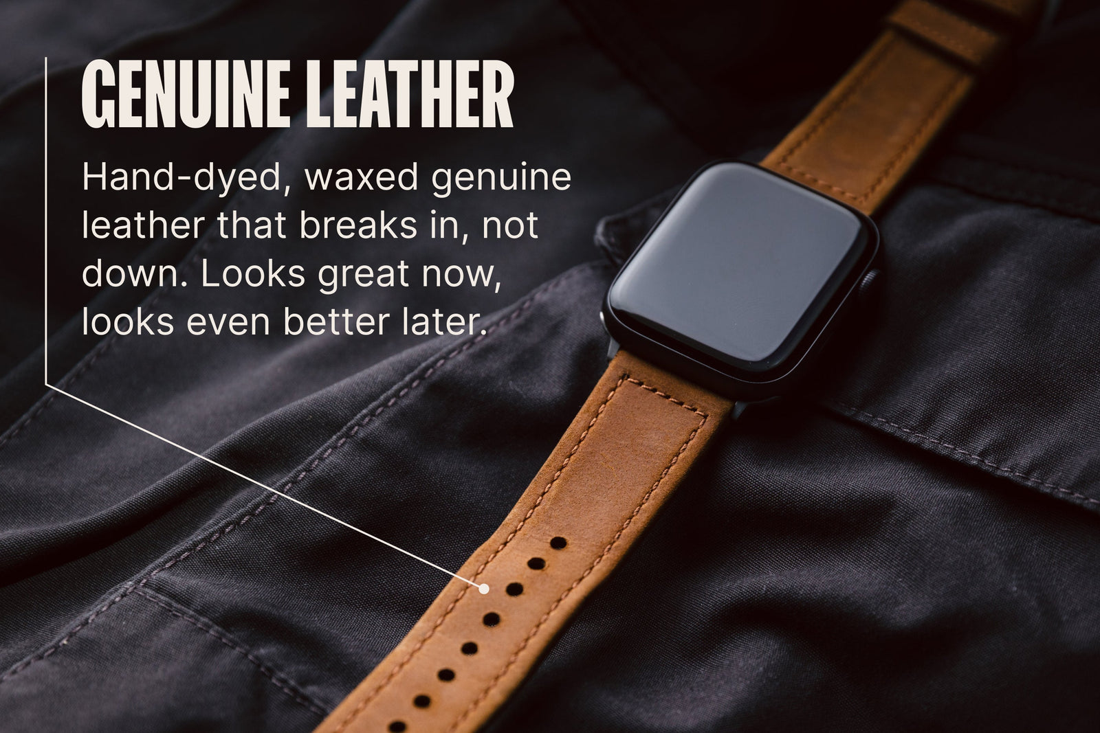 Vulcan Trek - Tan Apple Leather Watch Band image 2