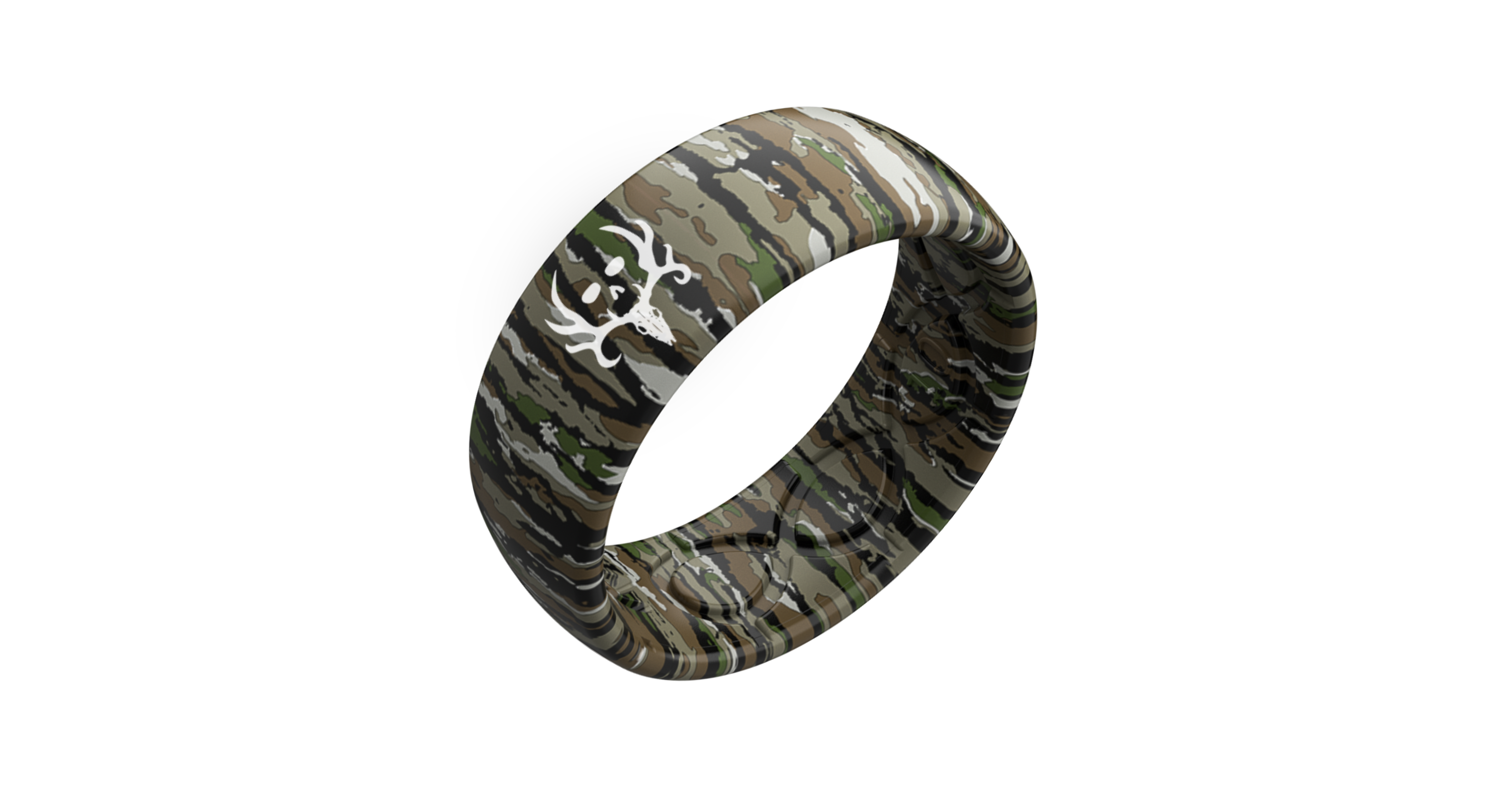 Bone Collector Black Green Breathable Silicone Ring Groove Life