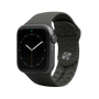 Apple Watch Band Solid Black with gray hardware viewed front on