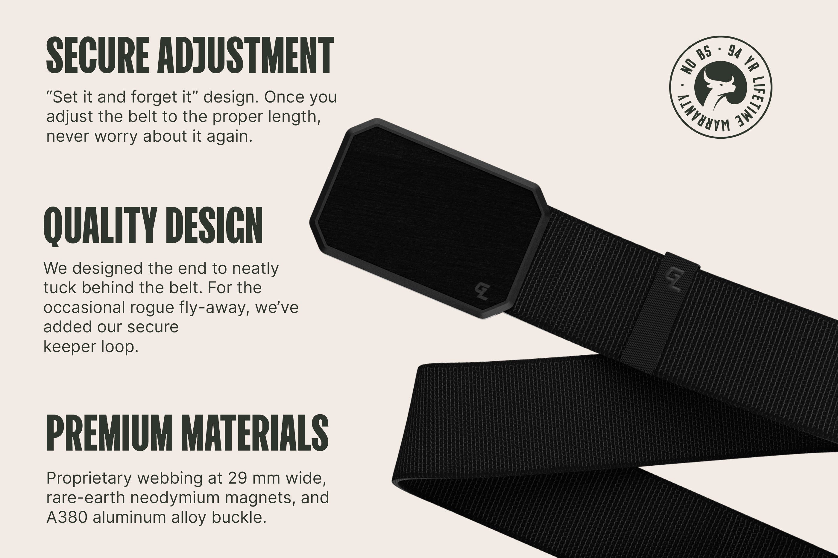 Groove Life Belt Features