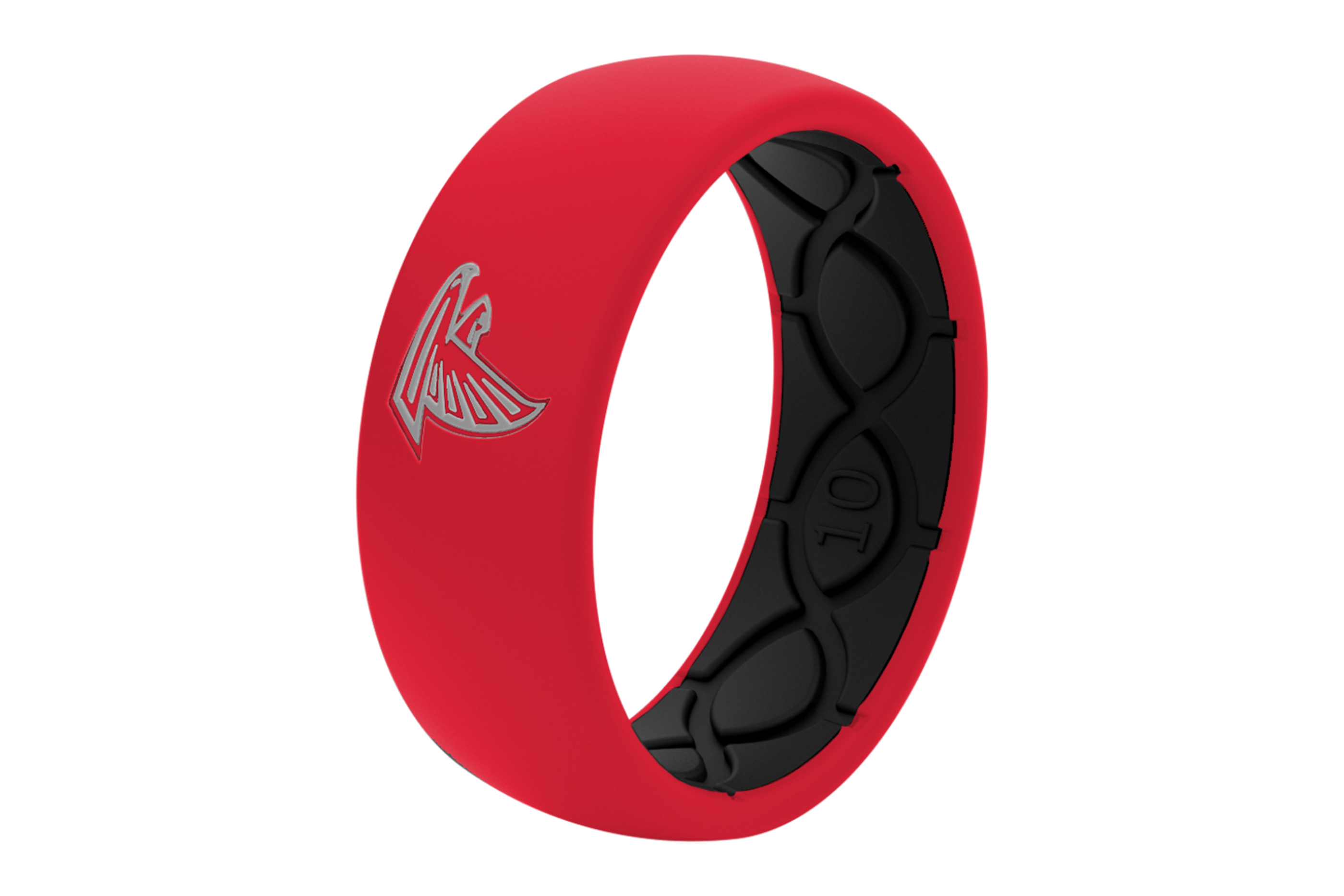 Original NFL Atlanta Falcons - Groove Life Silicone Wedding Rings View on its side from the side