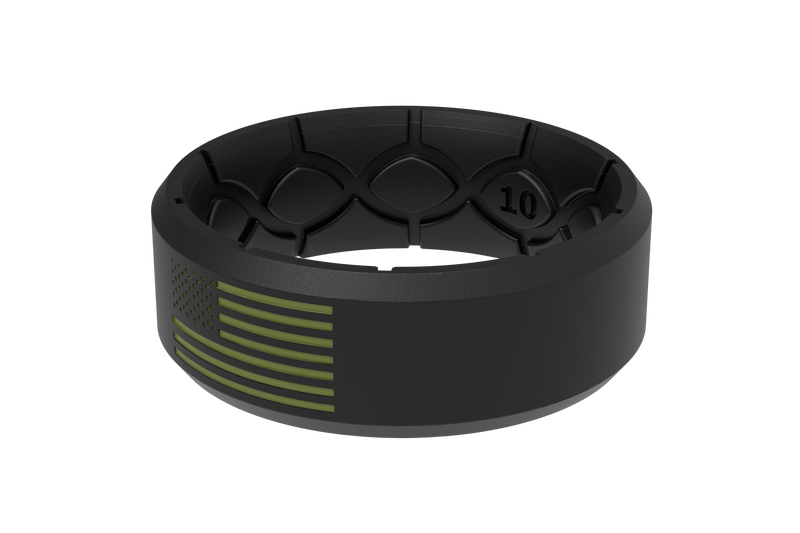 Groove Life Edge Hero Black & Olive American Flag Ring View 3