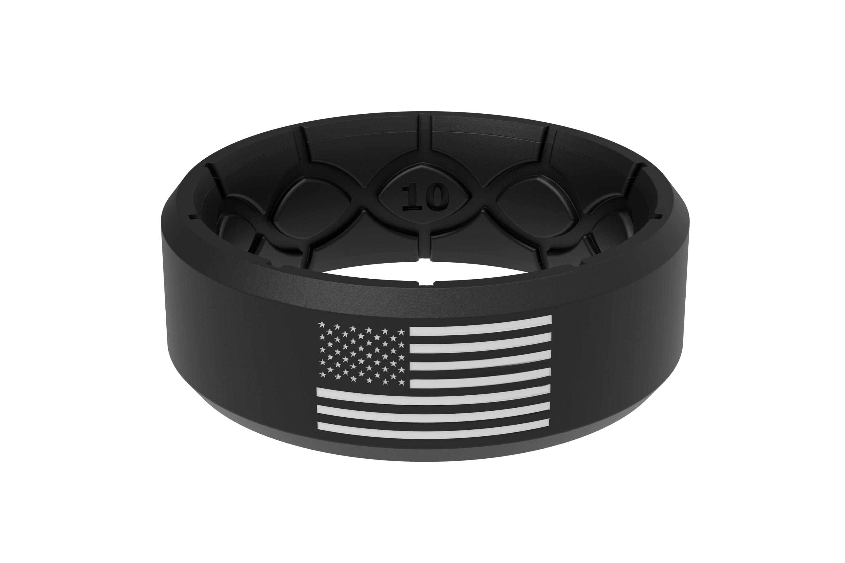 Groove Life Edge Hero America Black White Flag Ring groove-life-edge-hero-america-black-white-flag-ring