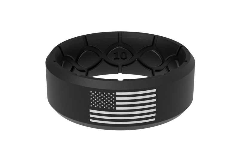 Groove Life Edge Hero Black & White American Flag Ring View 1