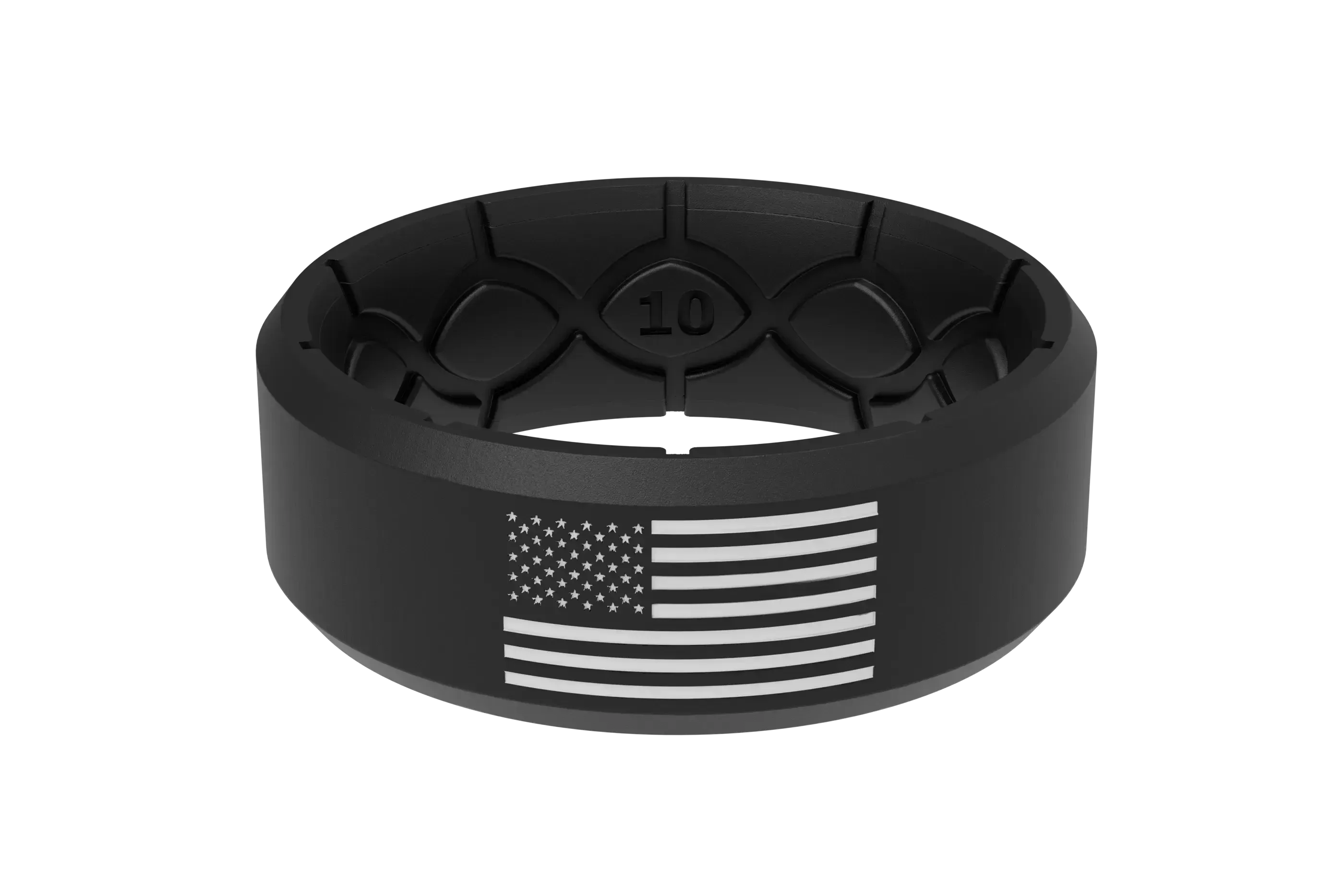 Groove Life Edge Hero Black & White American Flag Ring View 1