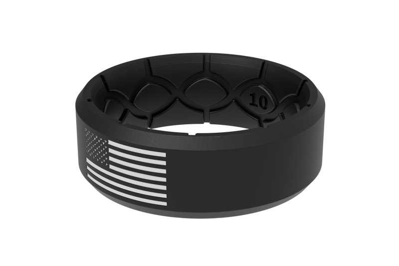 Groove Life Edge Hero Black & White American Flag Ring View 3