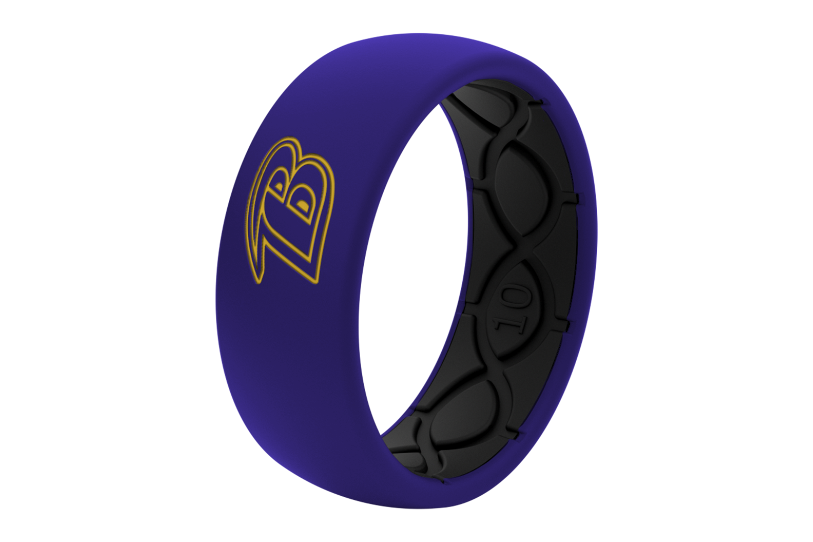 Original NFL Baltimore Ravens - Groove Life Silicone Wedding Rings view on its side from the side