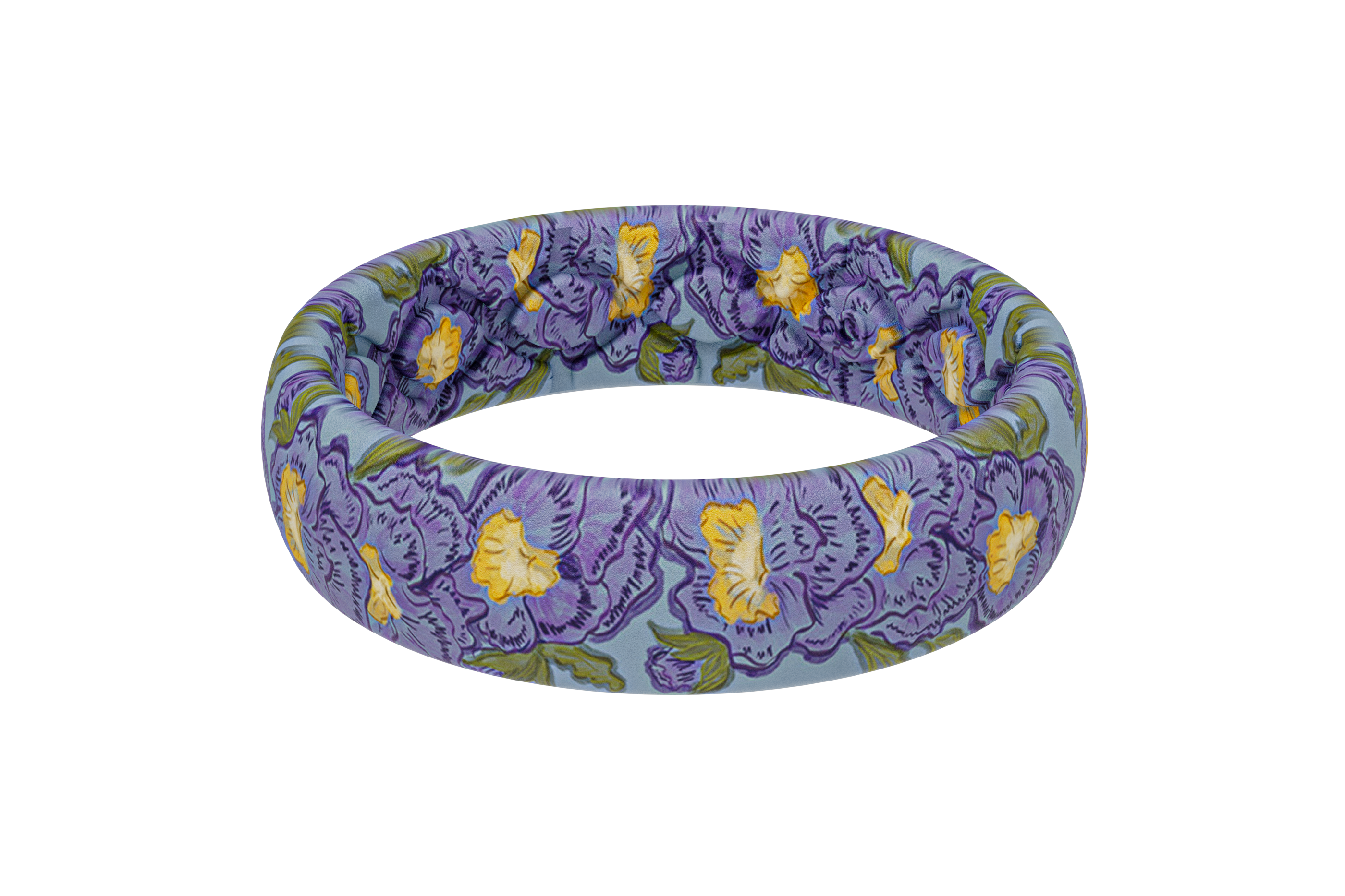 February Violets Thin Ring