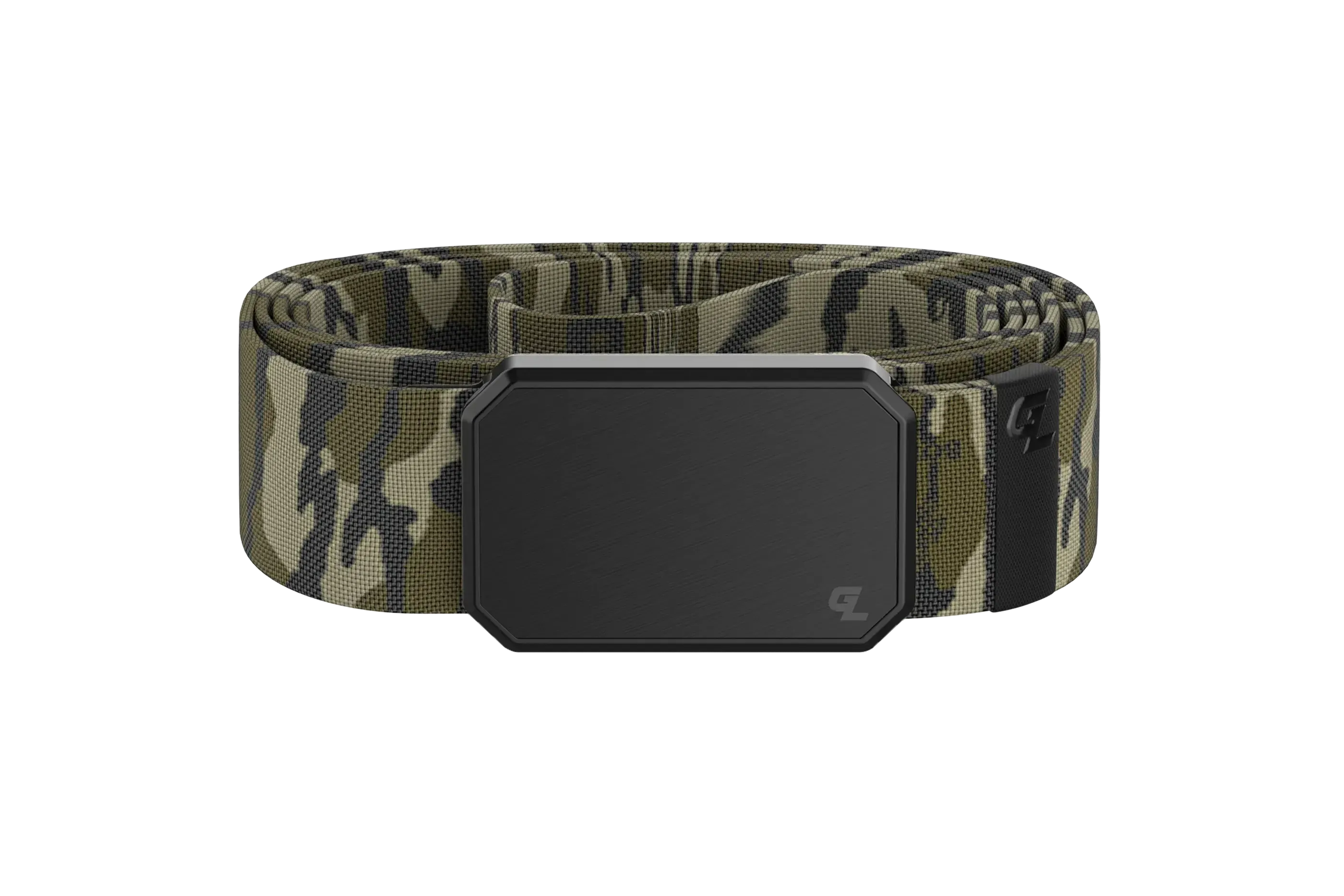 Groove Belt Black/Mossy Oak Bottomland  viewed front on