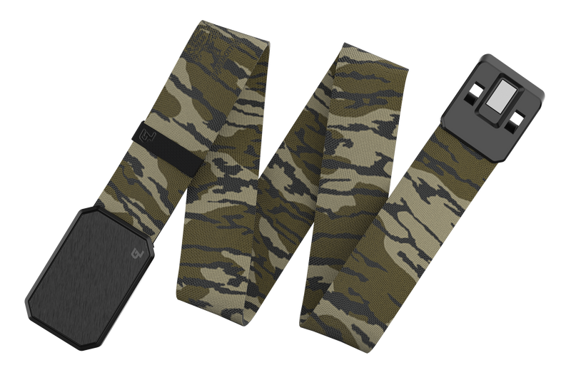 Groove Belt Black/Mossy Oak Bottomland viewed laid out