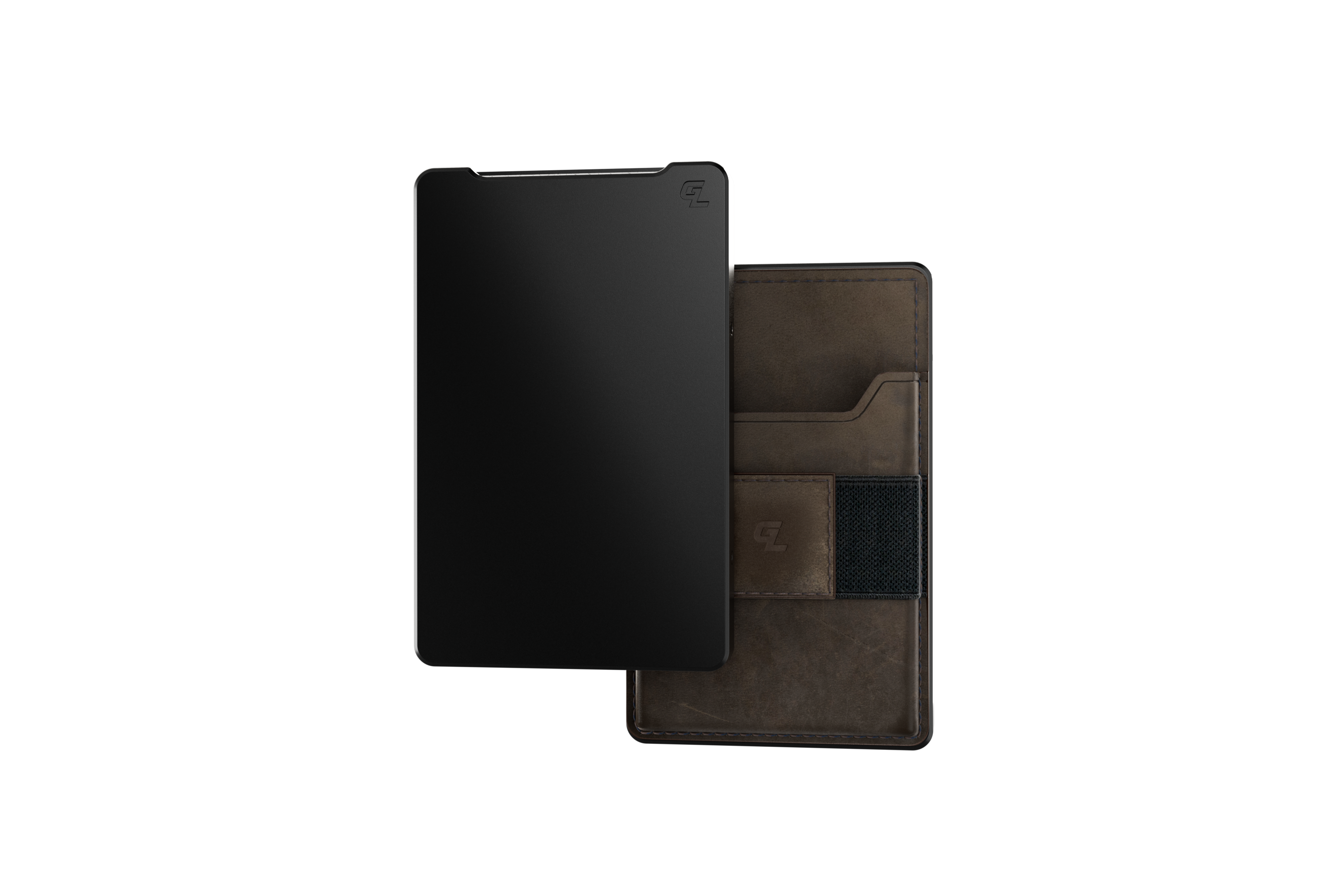 Groove Wallet Go™ - Brown Leather Go on Black Wallet View 1