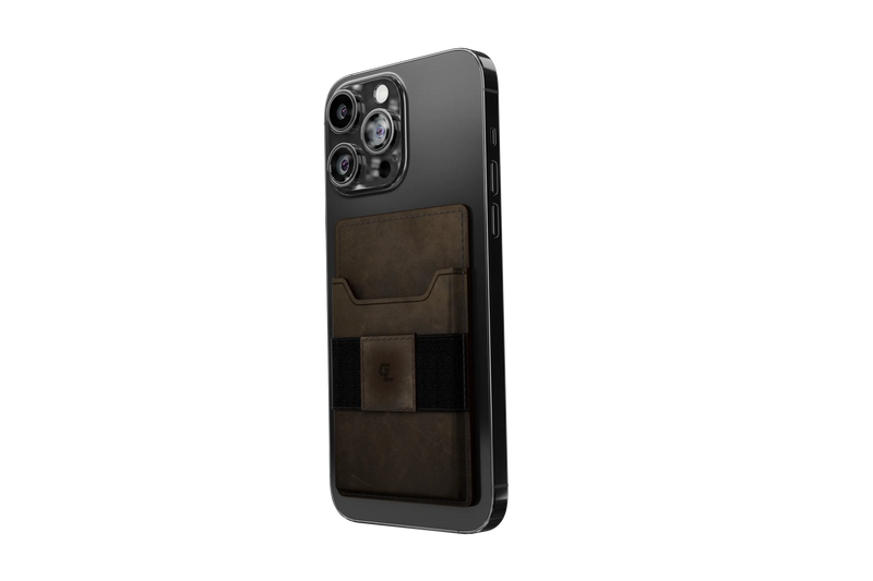 Groove Wallet Go™ - Brown Leather Go Nano Suction iPhone Image