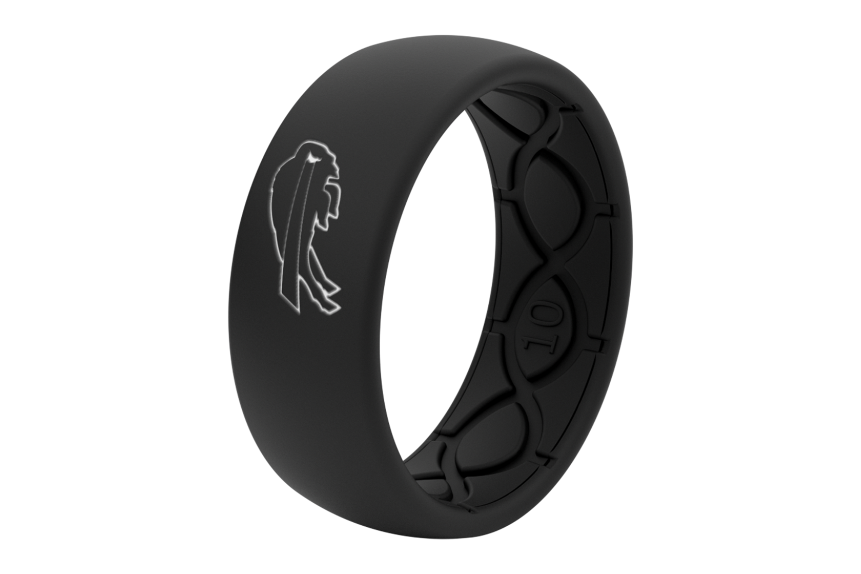 Original NFL Buffalo Bills Black - Groove Life Silicone Wedding Rings view on its side from the side