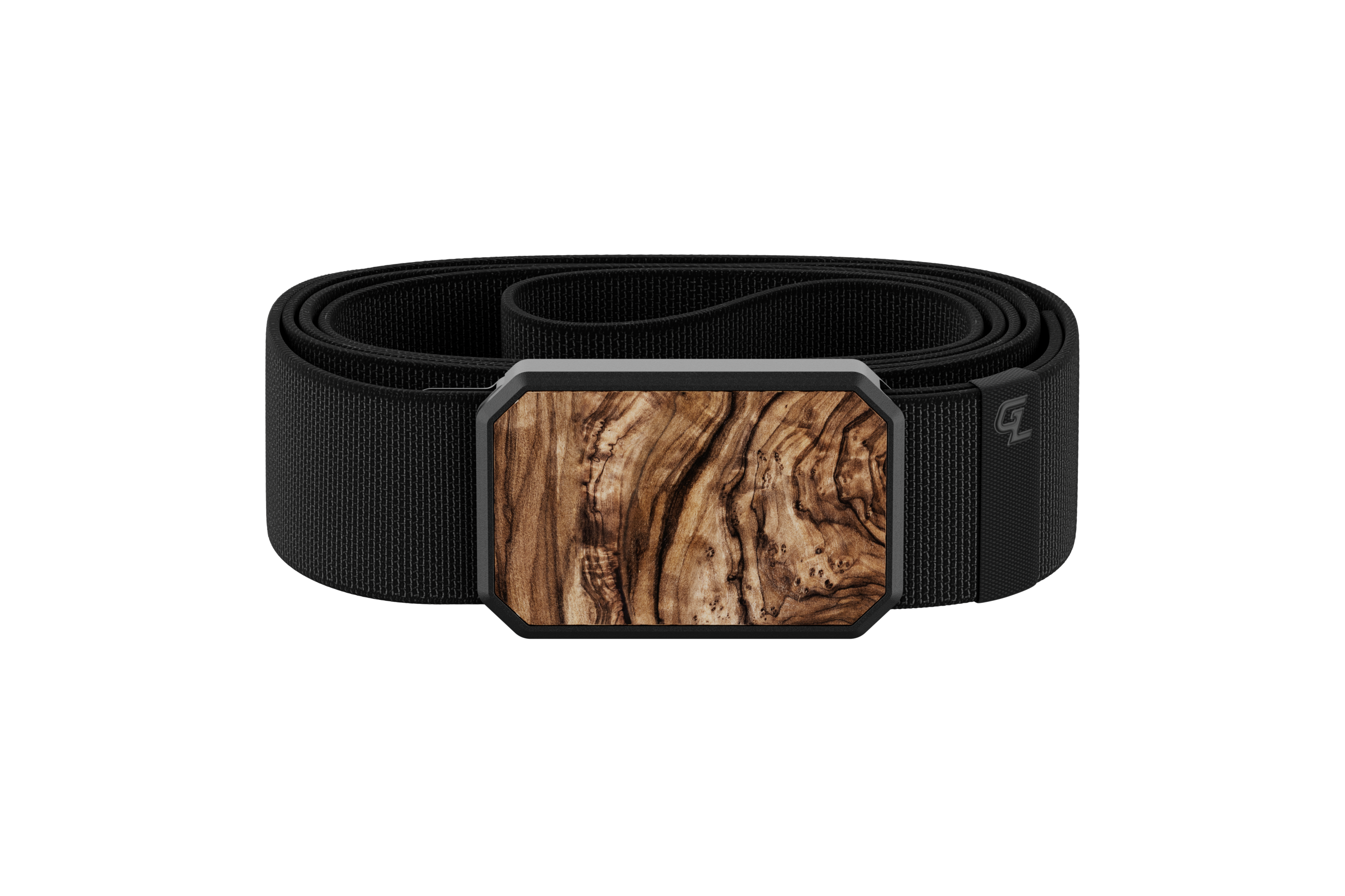 groove belt burled walnut black view 1