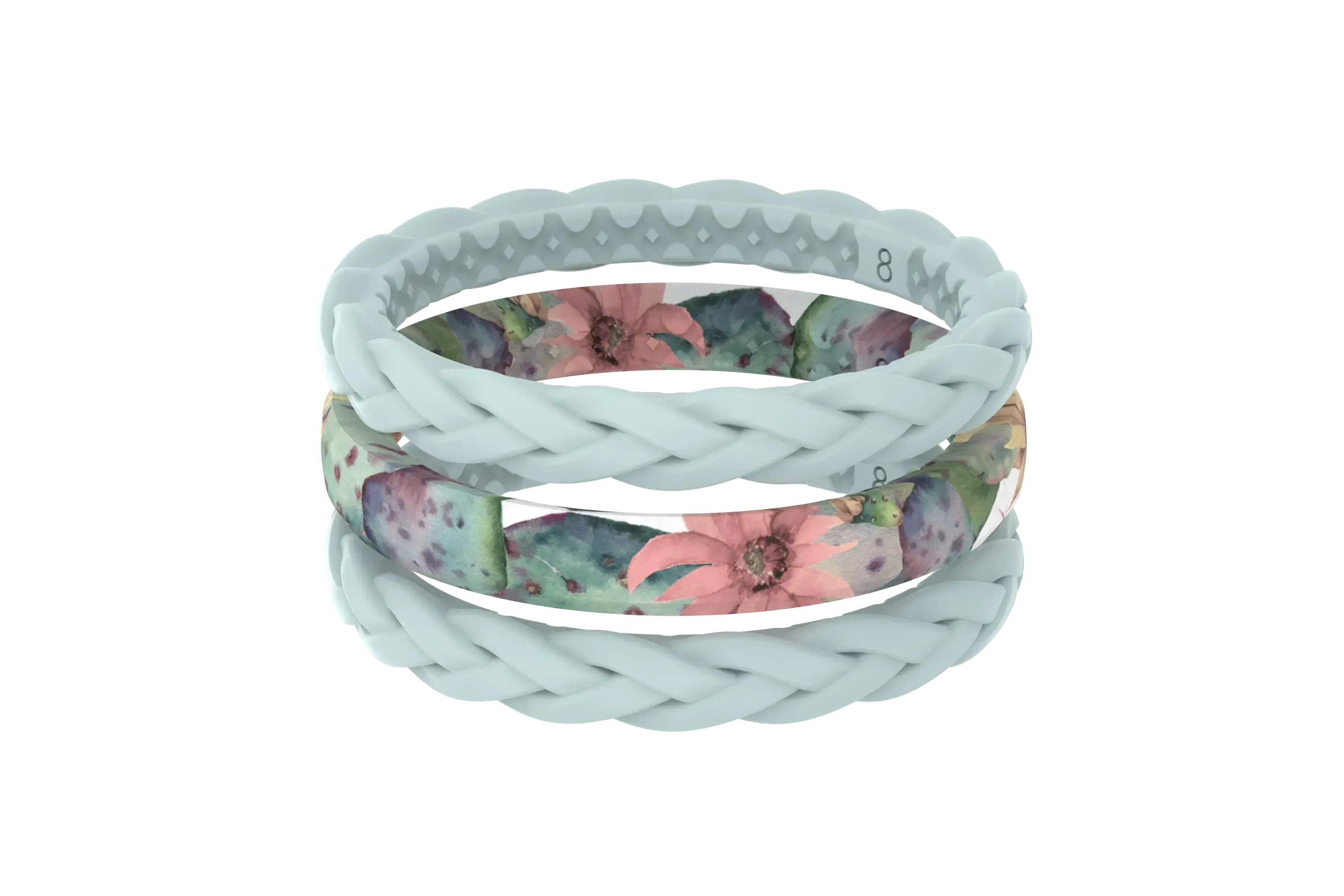 cactus bloom stackable ring viewed from front