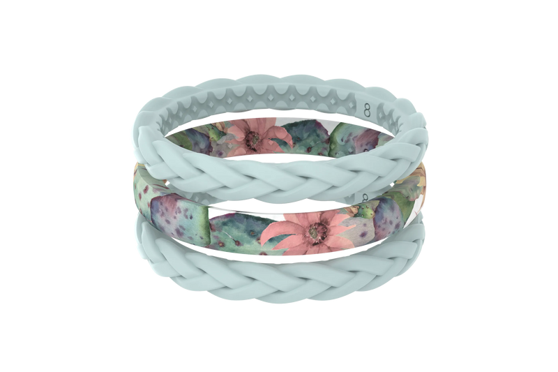 cactus bloom stackable ring viewed from front