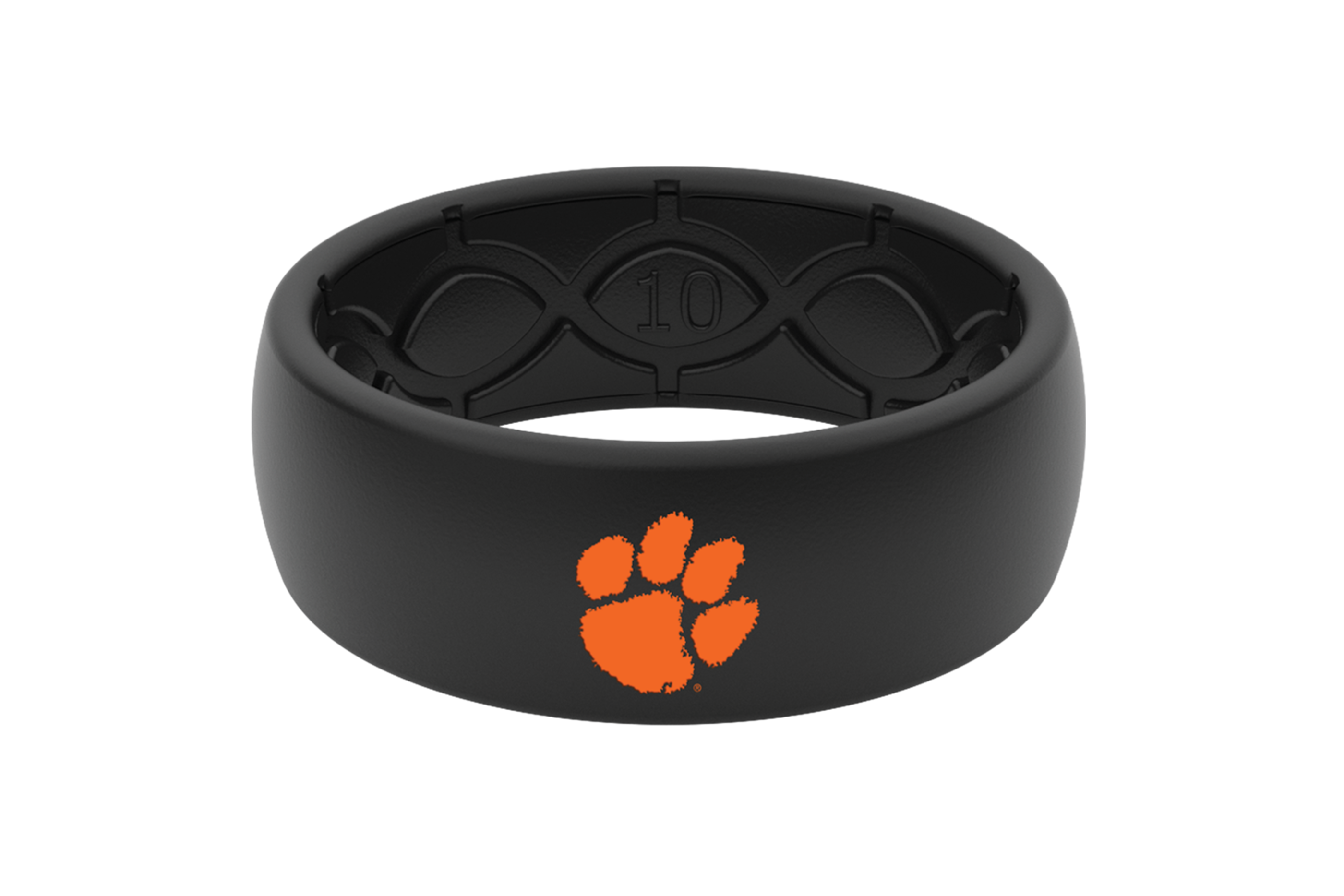 Original College Clemson Black Color Fill - Groove Life Silicone Wedding Rings