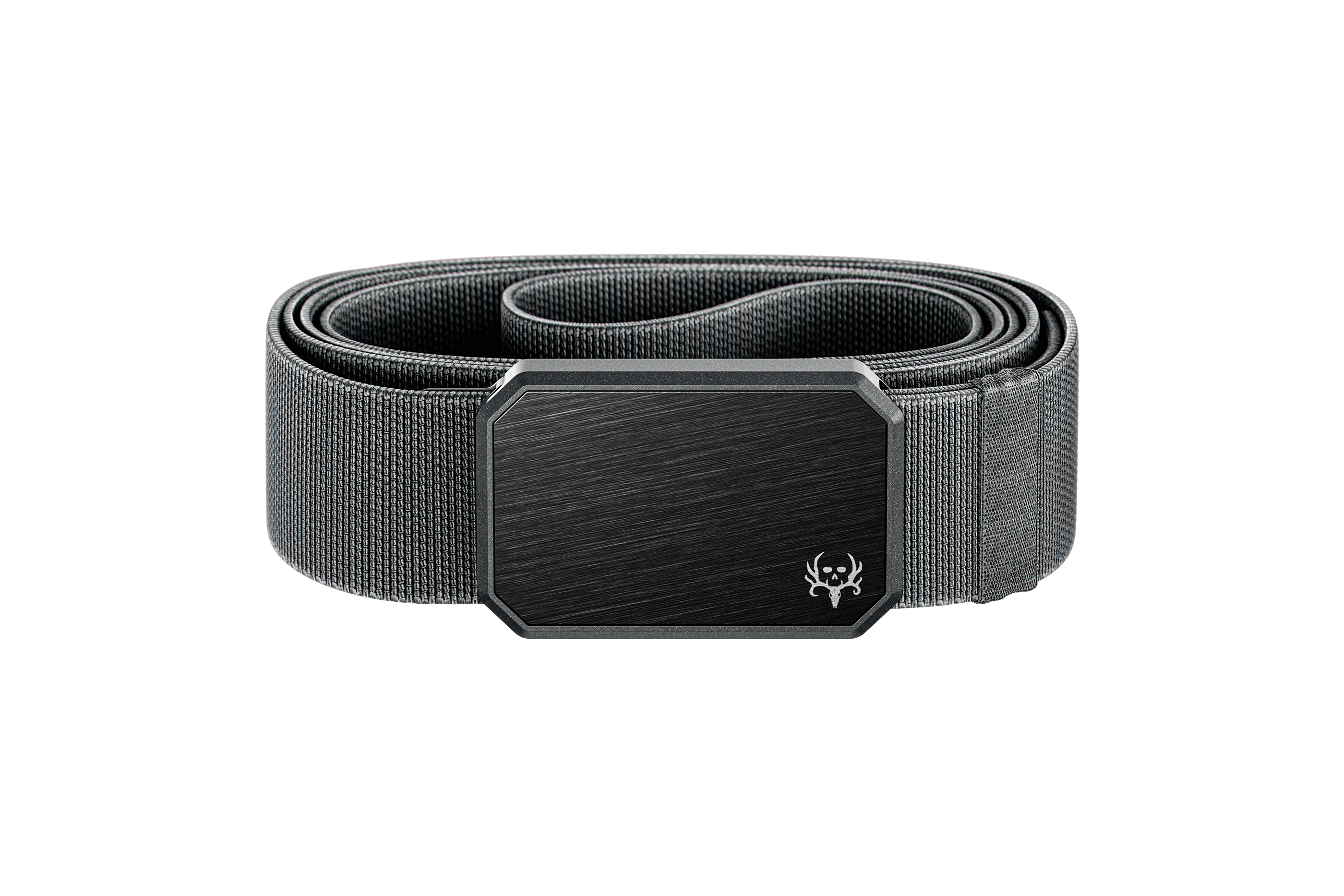 Black belt with a logo on a white background