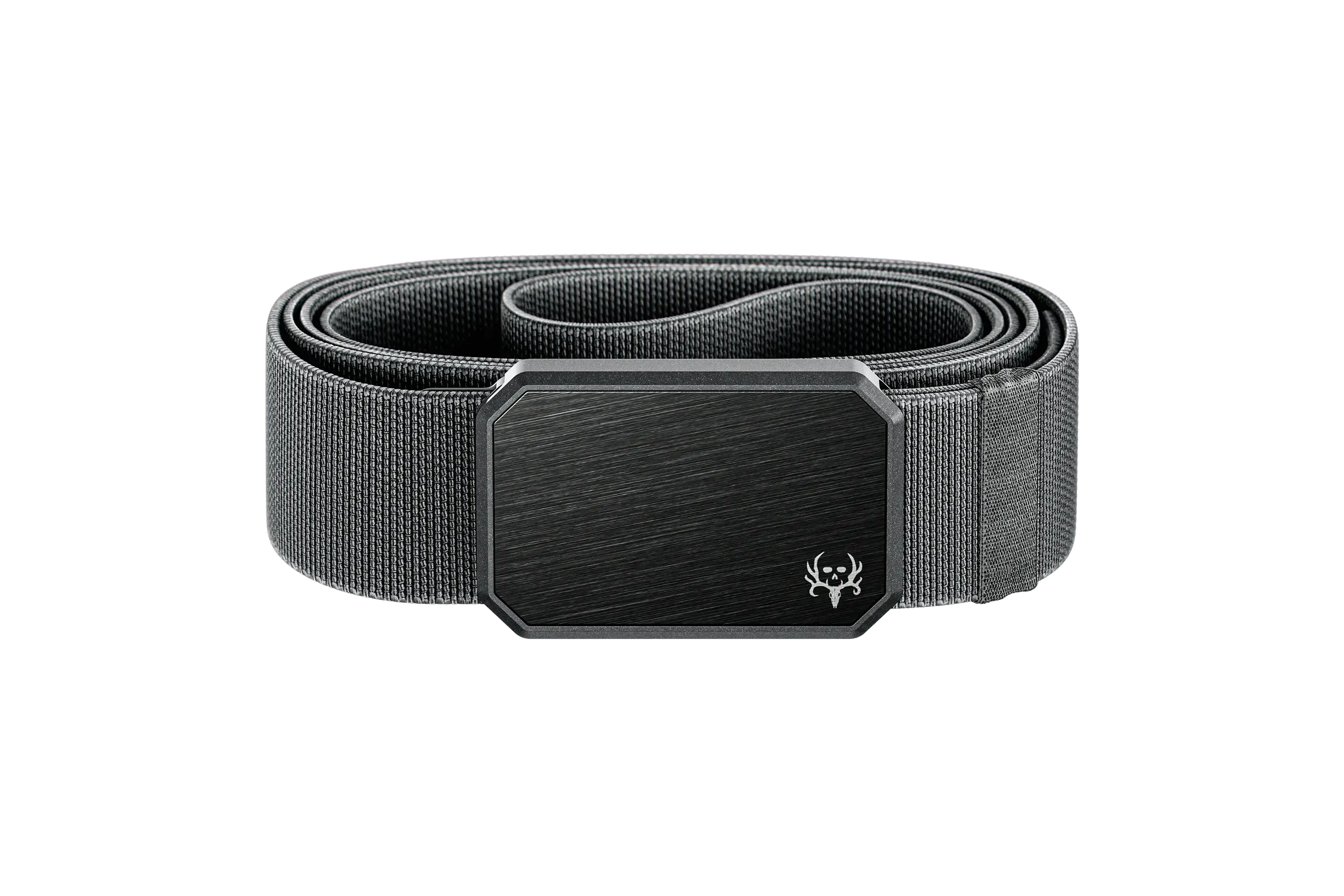 Black belt with a logo on a white background