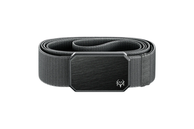 Black belt with a logo on a white background