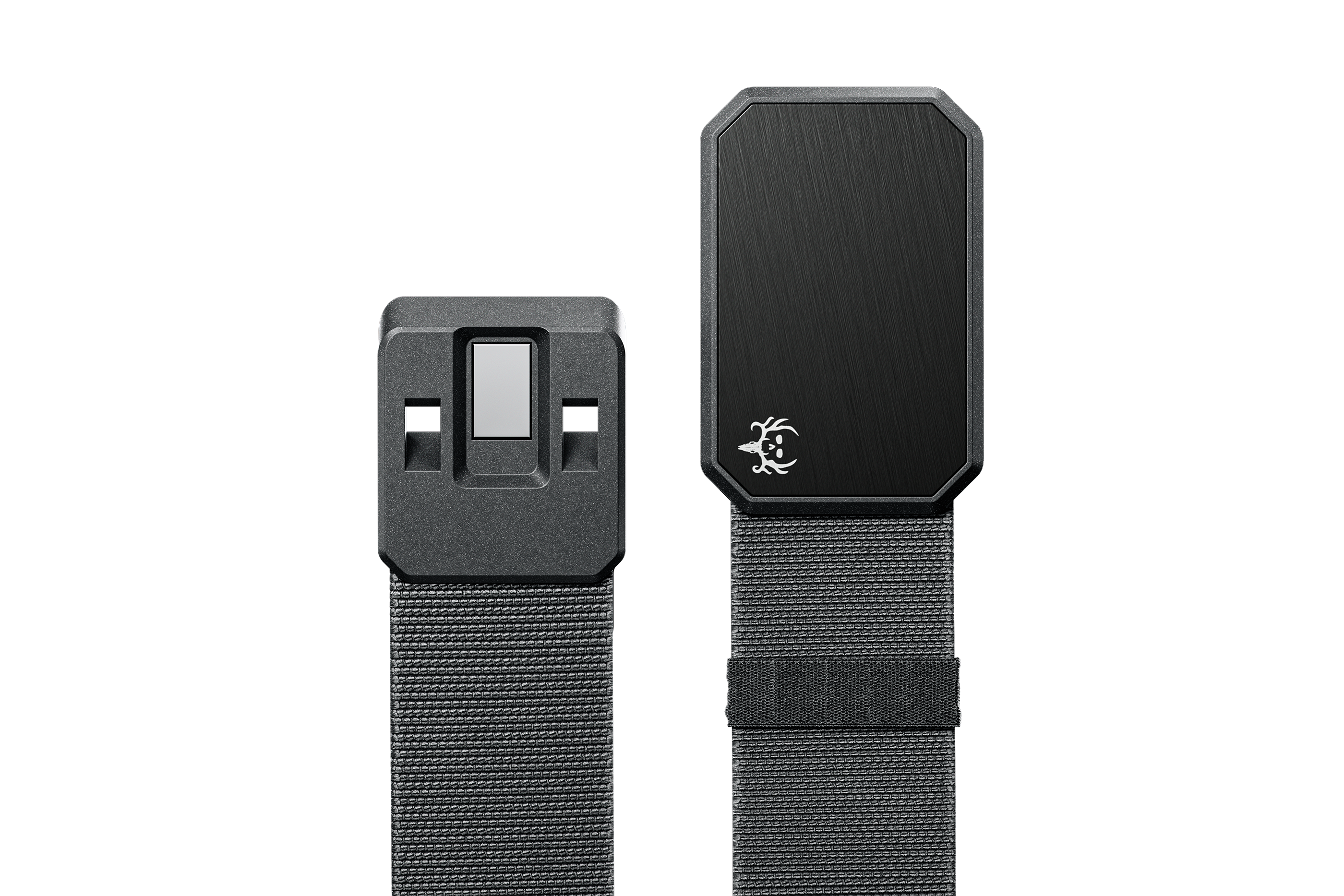 Black belt with a buckle on a white background