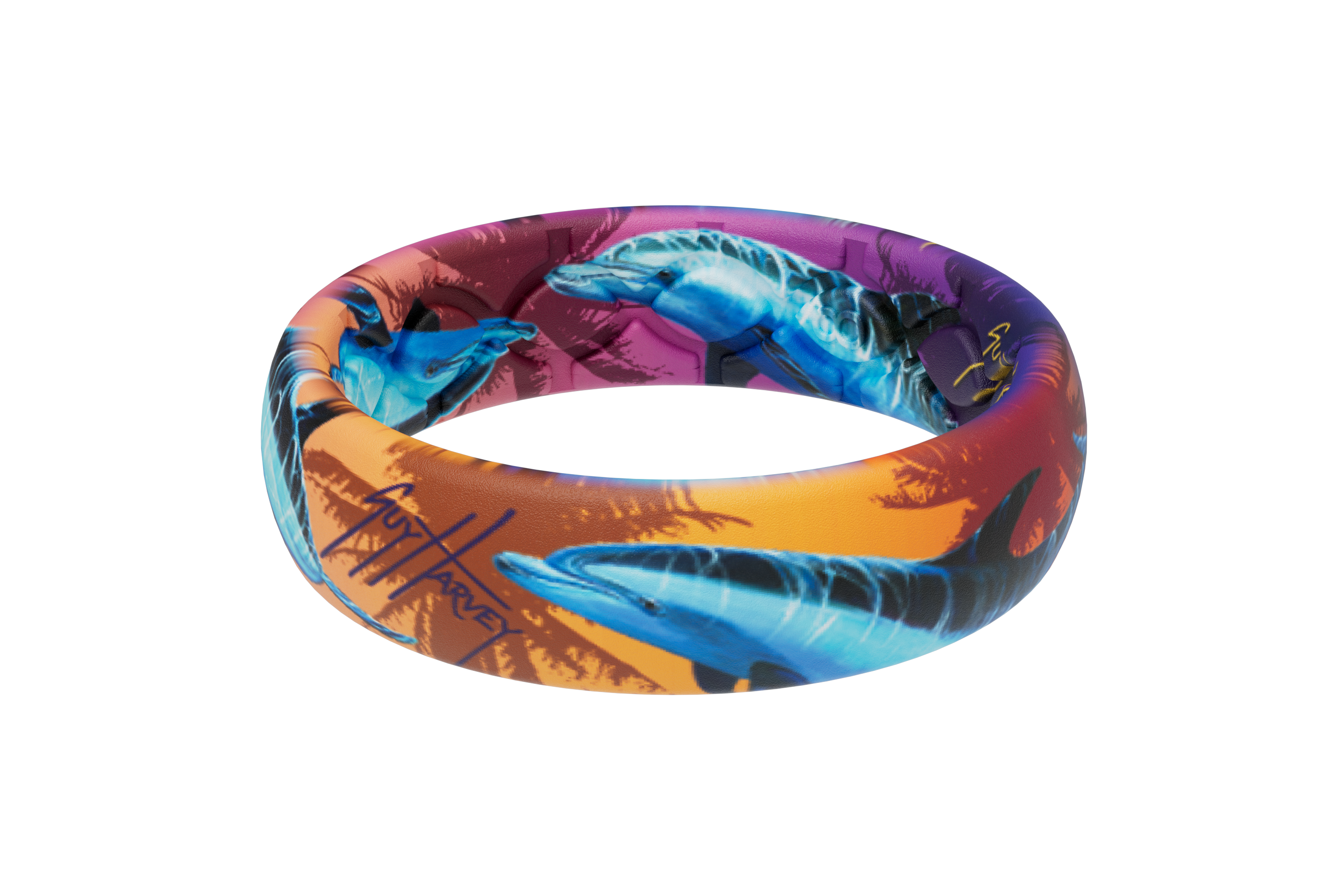 Guy Harvey Dolphin Sunset Thin Ring by Groove Life view 3
