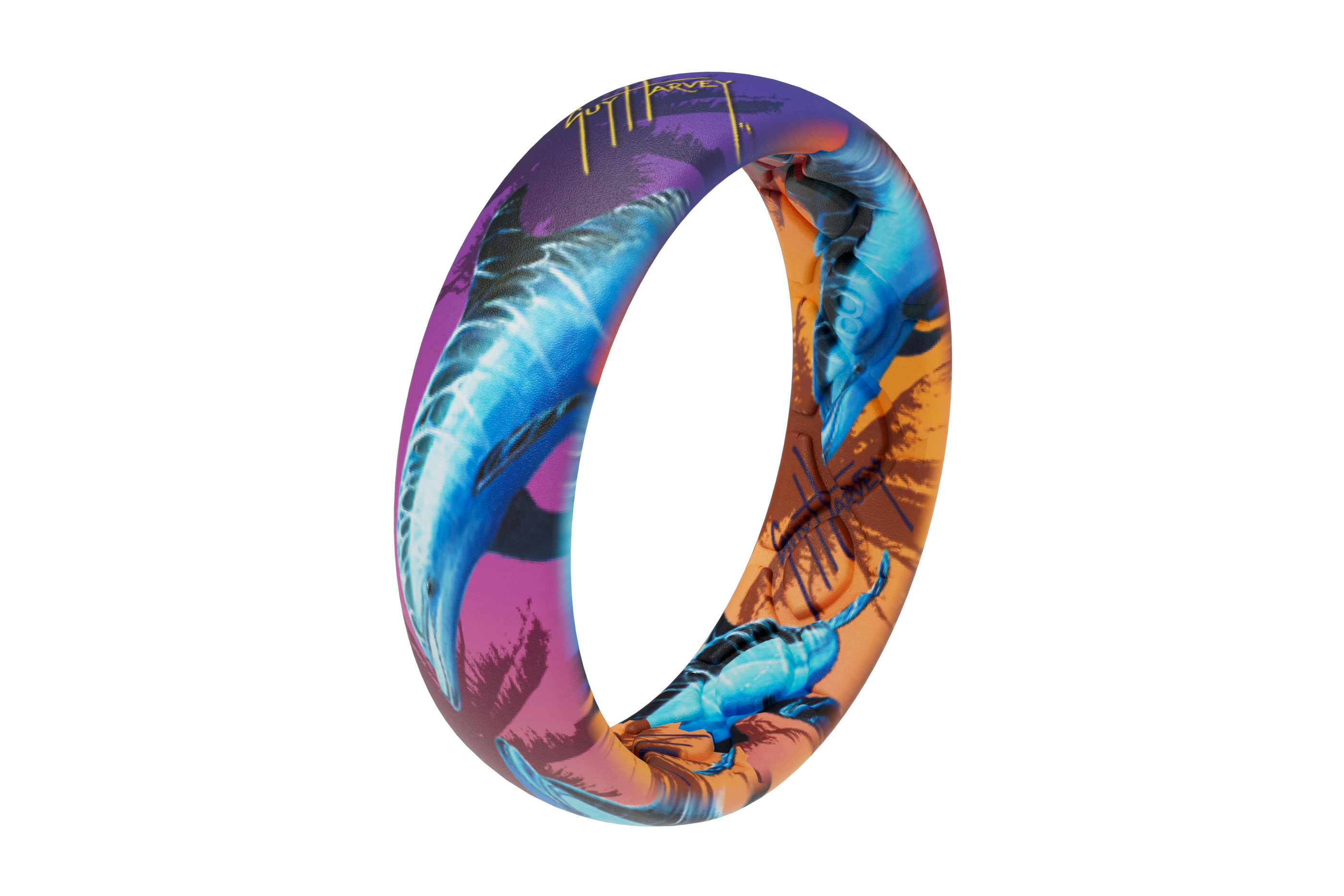 Guy Harvey Dolphin Sunset Thin Ring by Groove Life view 2