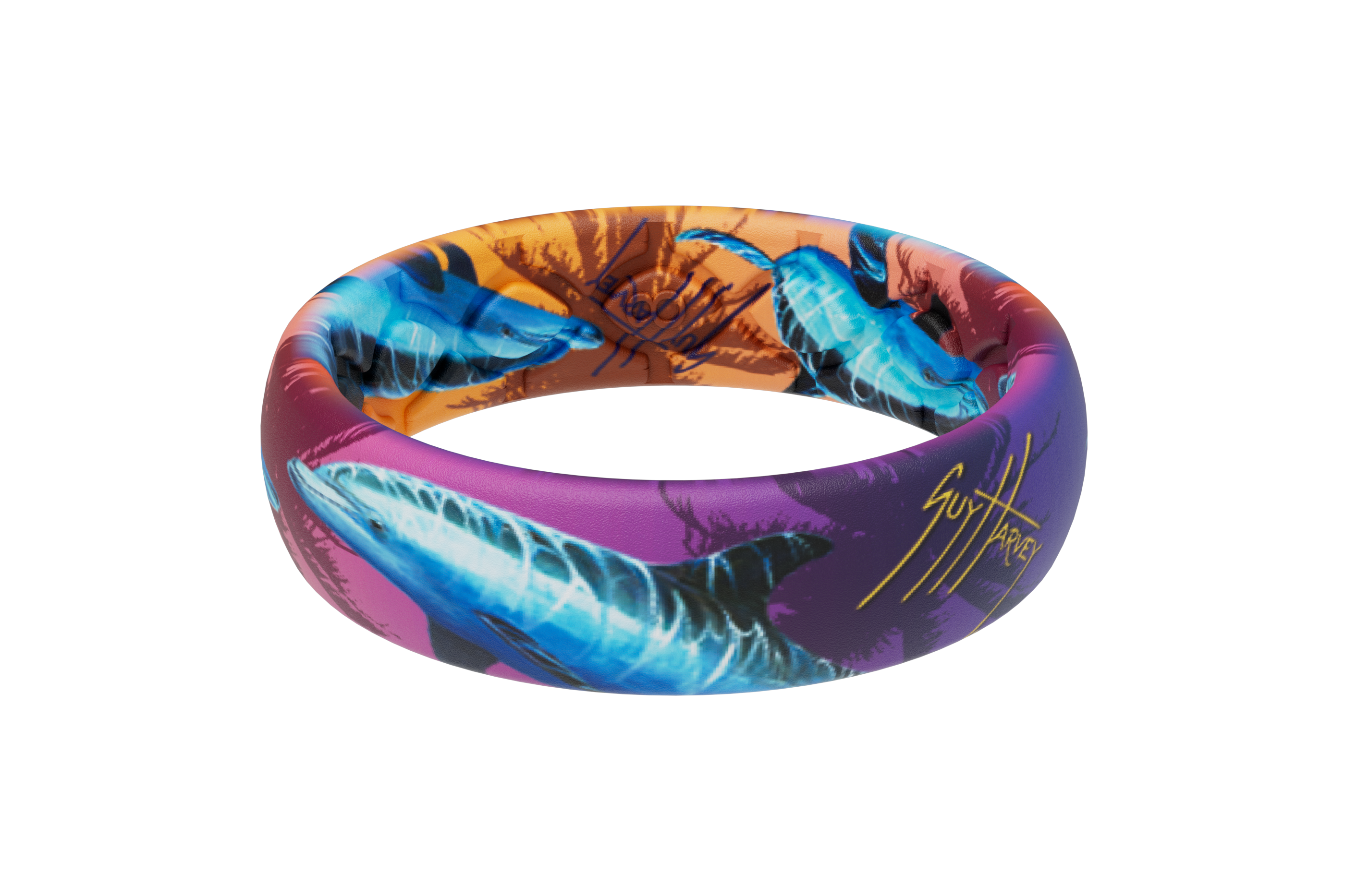 Guy Harvey Dolphin Sunset Thin Ring by Groove Life view 1