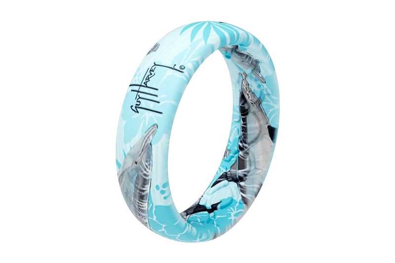 Guy Harvey thin dolphin ring view 2