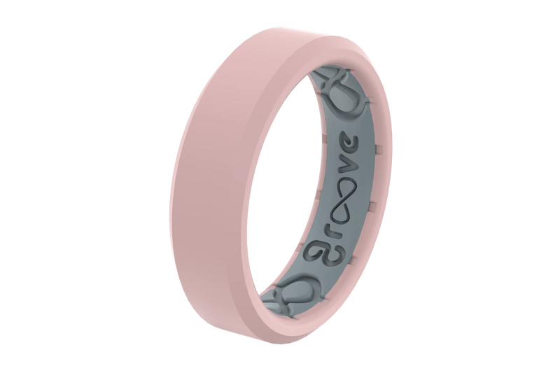 Edge Thin Rose Quartz viewed on its side viewed on its side