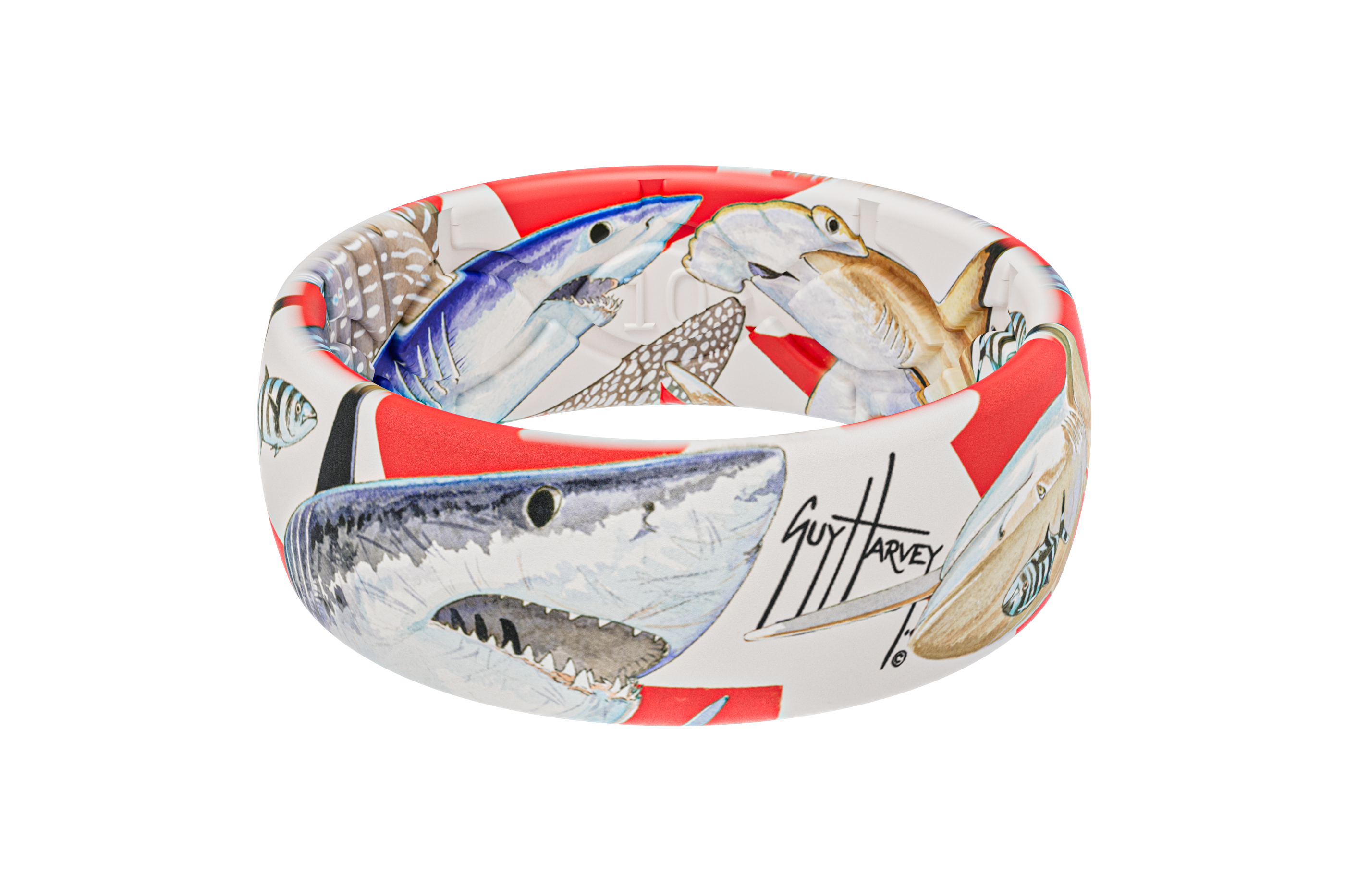 Guy Harvey Shark Collage Ring