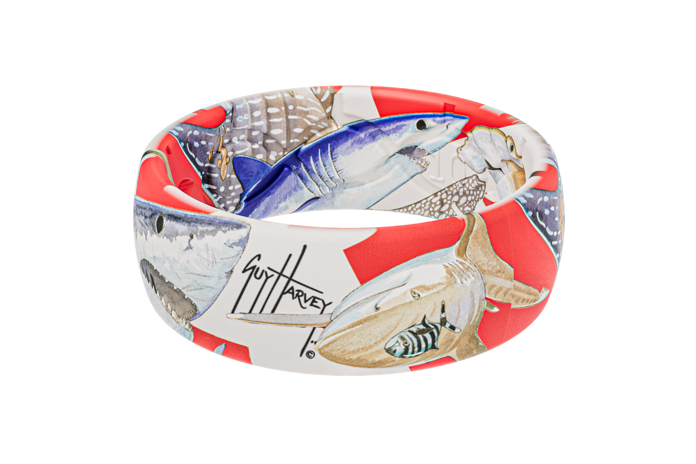 Guy Harvey Shark Collage Ring