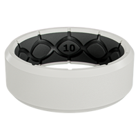 White ring with black interior on a white background