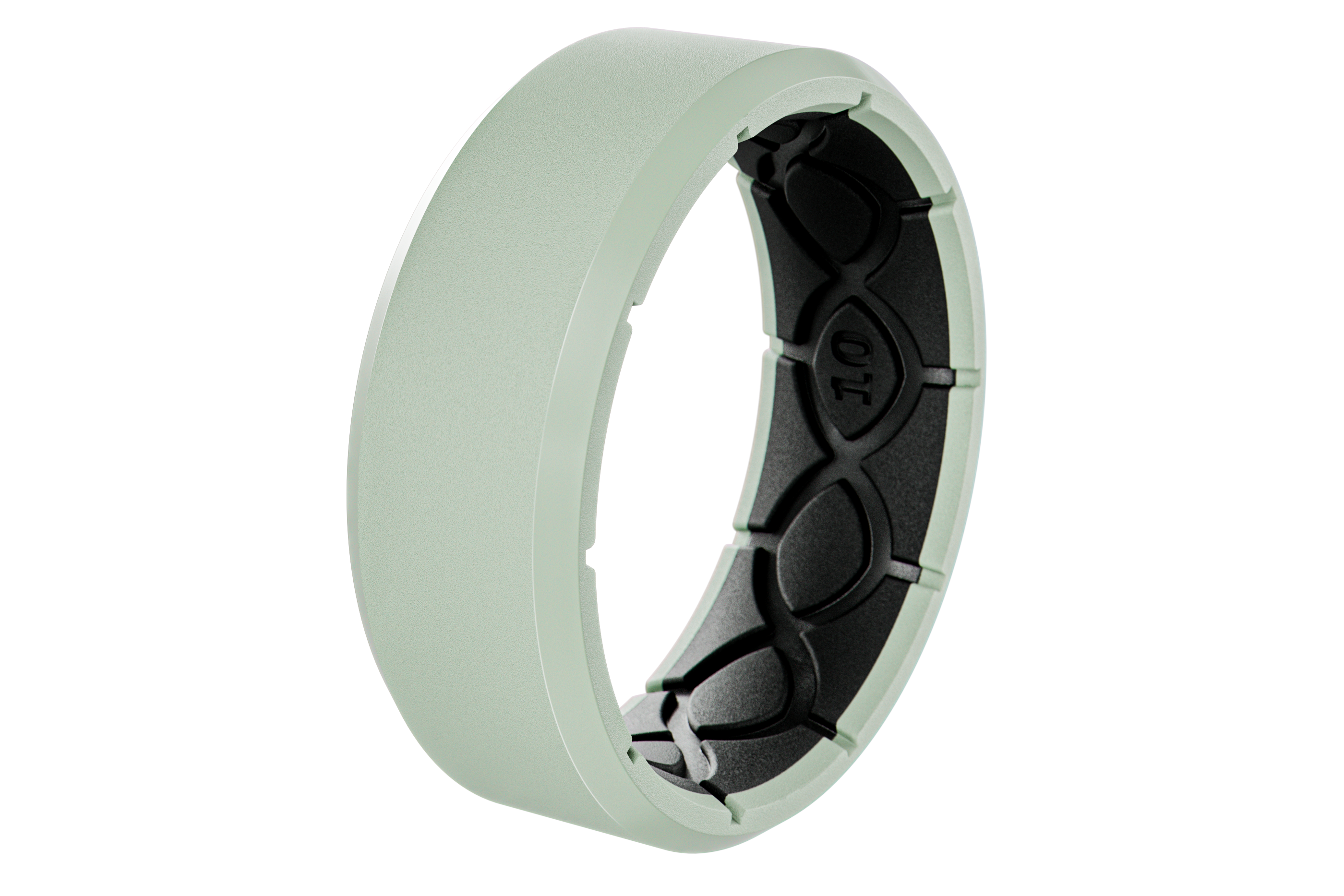 Silicone ring with black interior on a white background