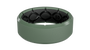 Green ring with black interior on a white background