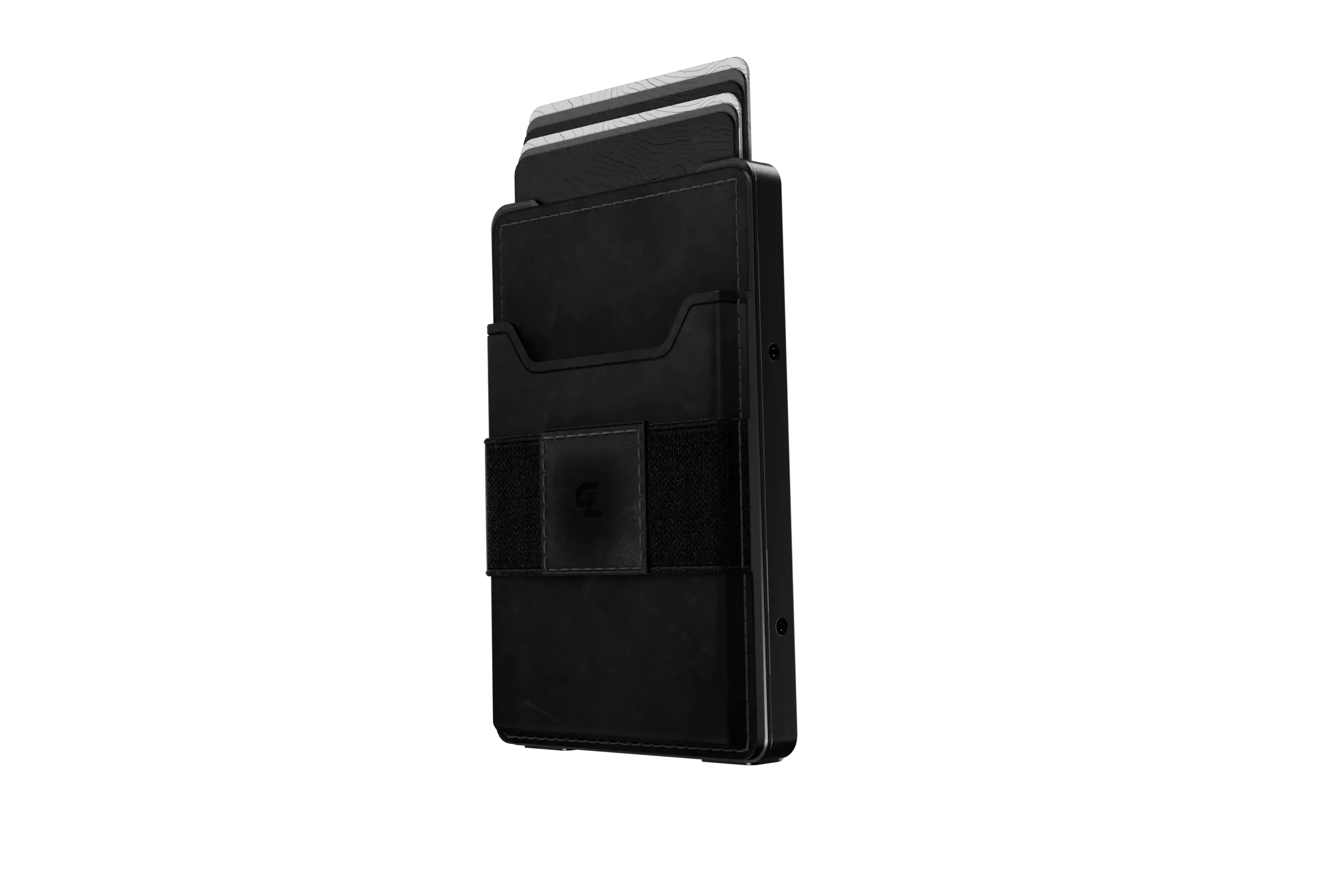 Groove Wallet Go™ - Black Leather Go on Gun Metal Wallet View 1