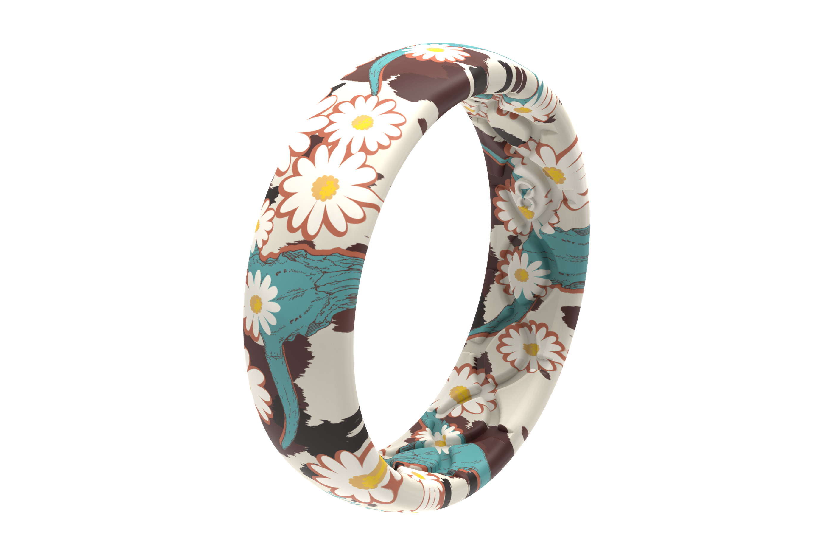 Enso Rings Etched Signature Silicone Rings | Flourish - Platinum | Size 9