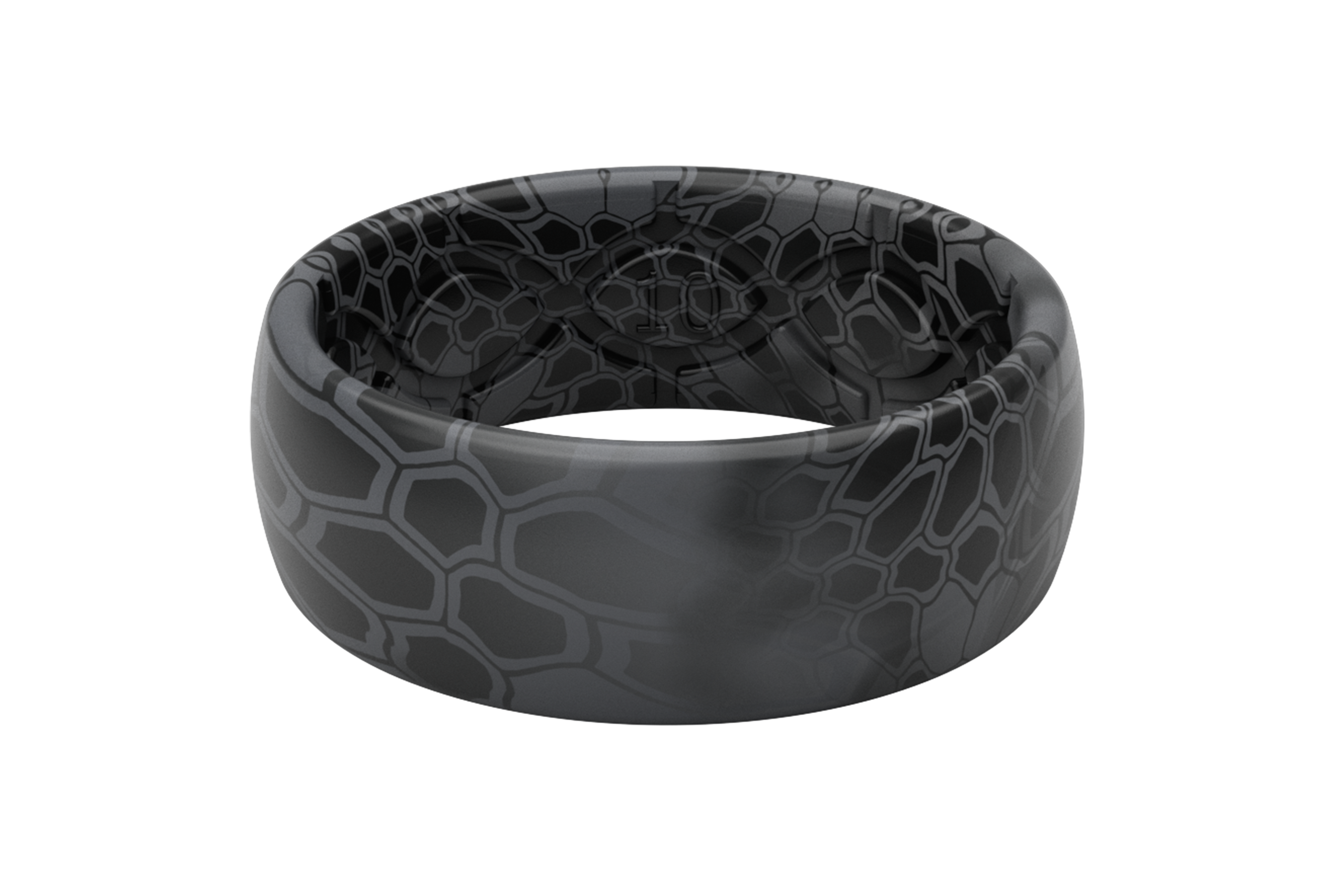 Groove Life 3D Topo Midnight Black/Grey Silicone Ring, Size 11
