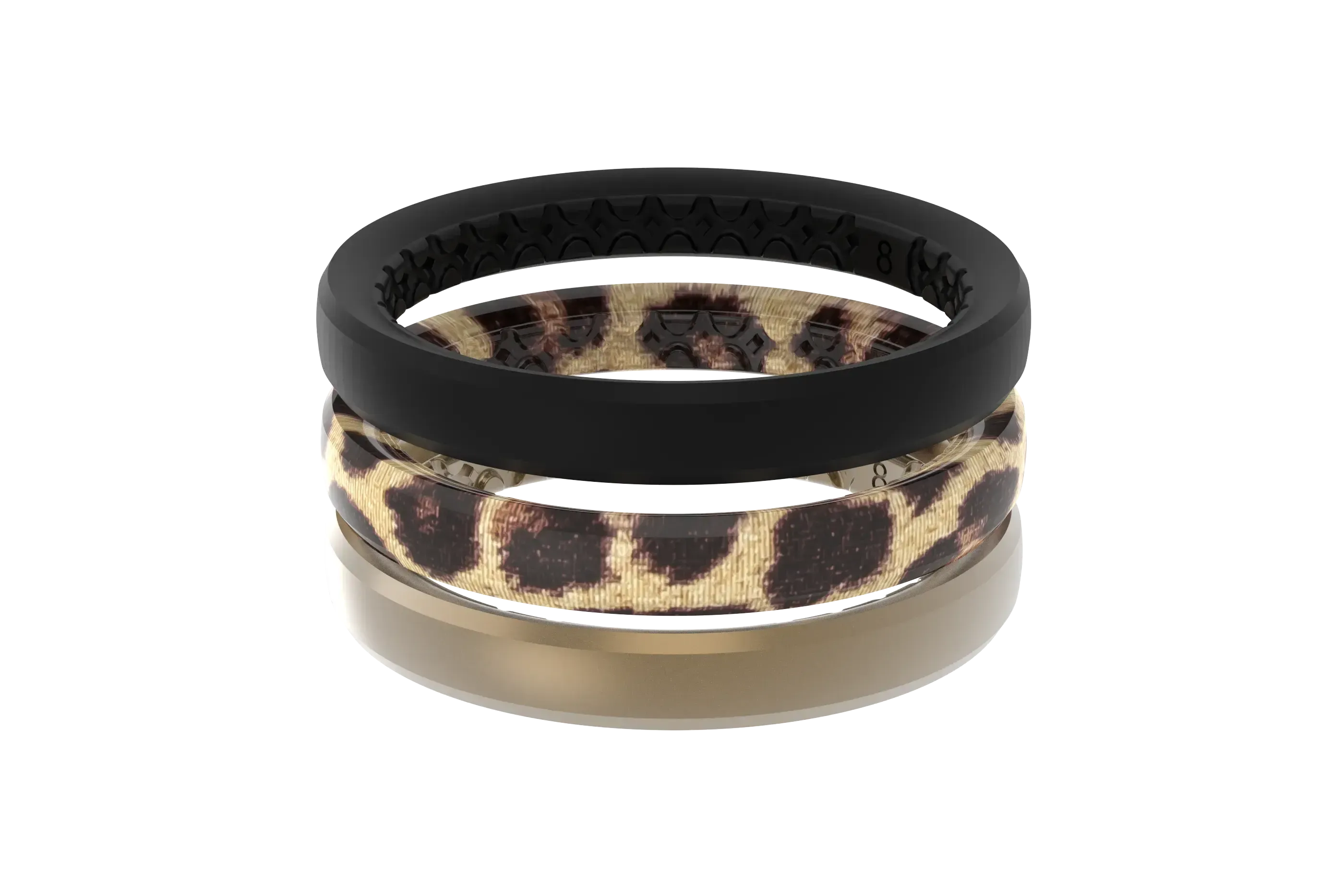 Leopard - Stackable Ring front view